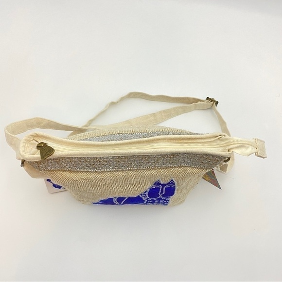 Laurel Burch Blossoming Felines Blue Cat Crossbody Purse Bag Handbag - Picture 5 of 10